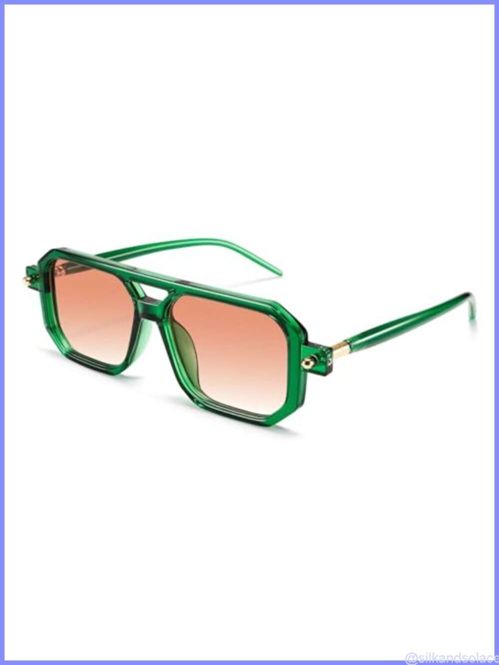 Retro Square Aviator Sunglasses UV400 Full Frame Unisex Adults